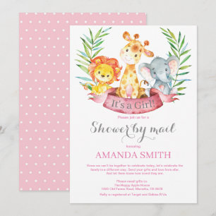 Safari Jungle Girl Baby Shower by Mail Inbjudningar