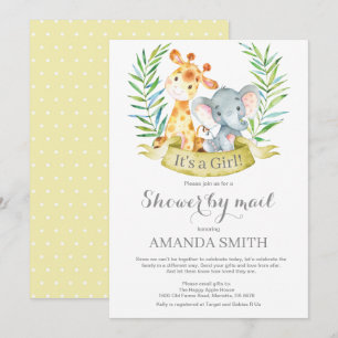 Safari Jungle Girl Baby Shower by Mail Inbjudningar