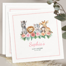Safari Jungle Girl Baby Shower Napkins Pappersservett