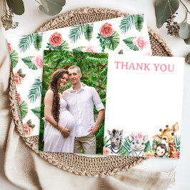Safari Jungle Girl Baby Shower Tack för ditt kort