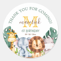 Safari Jungle Greenery 1st Birthday Party Favor