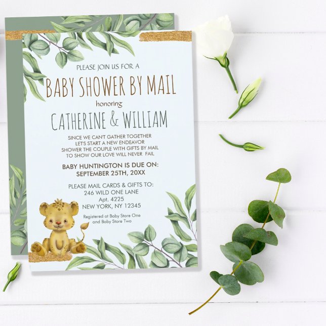 Safari Jungle Lejon Modern Baby Shower by Mail Inbjudningar (Skapare uppladdad)