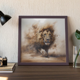 Safari Jungle, lejon Modern Blowing Sands Poster