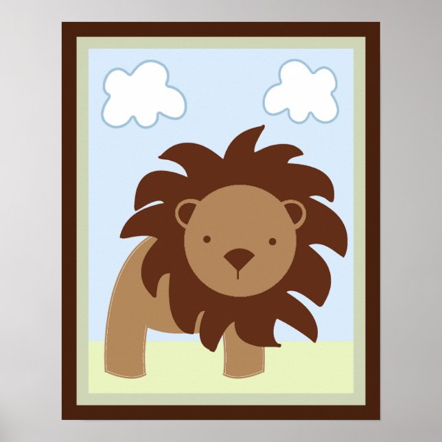 Safari Jungle Lejon Wall Art Poster/skriver ut Poster (Framsidan)