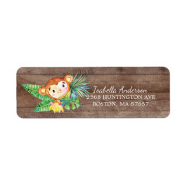 Safari Jungle Monkey Baby Shower-adressetikett Returadress Etikett
