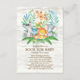 Safari Jungle Neutralt Baby Shower Bok för Baby Tilläggskort