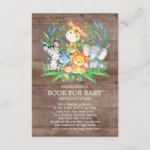 Safari Jungle Neutralt Baby Shower Bok för Baby