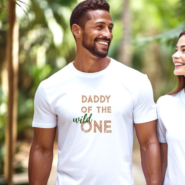 Safari Jungle Pappa Mamma Vild 1:a födelsedagen T Shirt (Safari Jungle Dad Mom Wild One 1st Birthday T-Shirt)