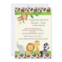 Safari Jungle Pojke Shower-inbjudan