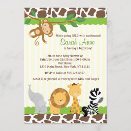 Safari Jungle Pojke Shower-inbjudan Inbjudningar