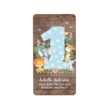 Safari Jungle Roligt Ett första födelsedagsetikett