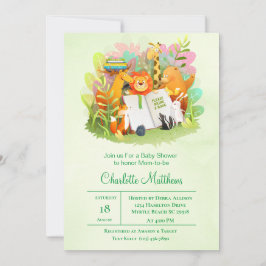 Safari Jungle tar med sig en Bok-babystövel Inbjudningar