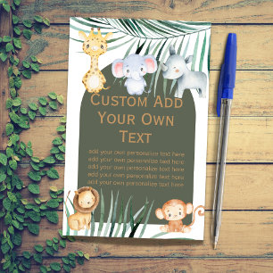 Safari Jungle Theme DIY Anpassningsbar Lakan