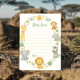 Safari Jungle Time Capsule Note Message Card Tack Kort