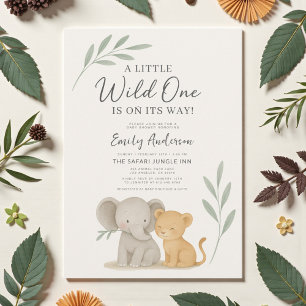 Safari Jungle Wild One Baby Shower Inbjudningar