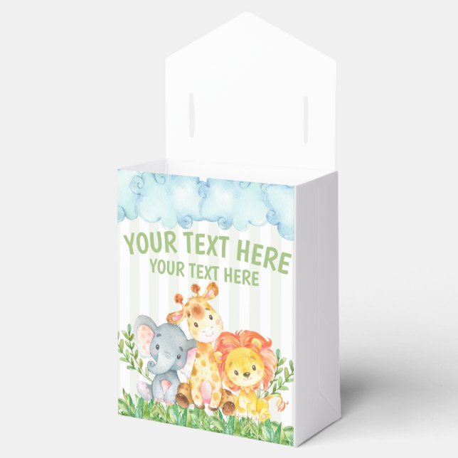 Safari Jungle Zoo Animal Party Favoritbox Presentaskar (Öppnad)