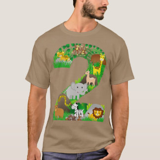 Safari Jungle Zoo Djuren Andra födelsedag T Shirt