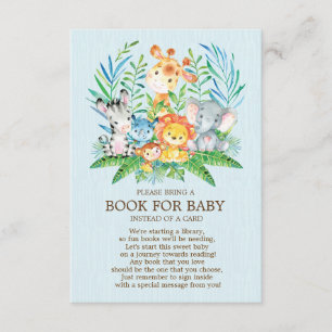 Safari JungleBoysBaby Shower Bok för Baby Tilläggskort