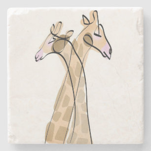 Safari Kärlek Giraffe Underläggs Stenunderlägg