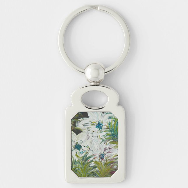 Safari Keychain Rektangulärt Silverfärgad Nyckelring (Framsidan)