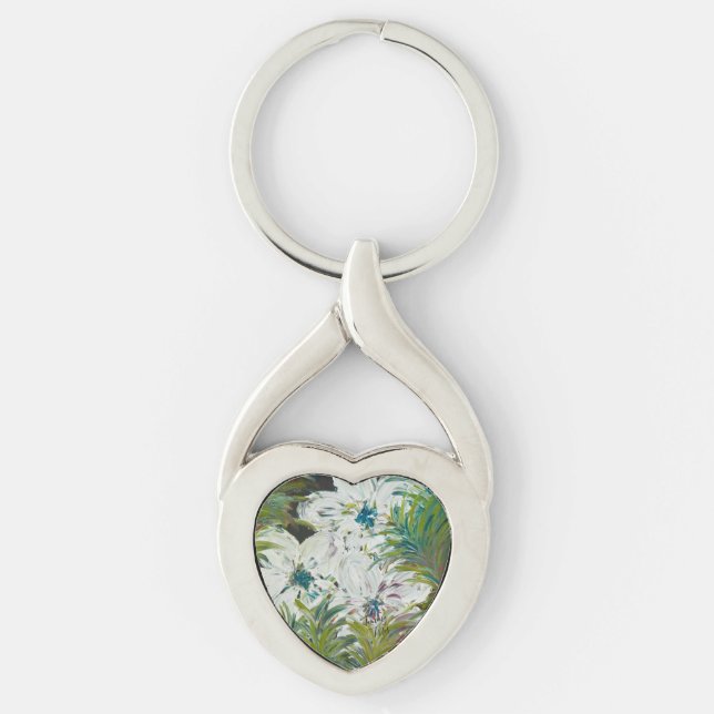 Safari Keychain Twisted Heart Silverfärgad Nyckelring (Framsidan)