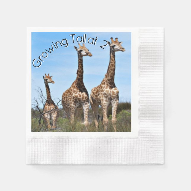 Safari-konst med 'Growing Tall' Pappersservett (Framsidan)