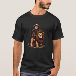 Safari kul med en teddybjörn som rider på ett lejo t shirt