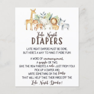 Safari Late Night Diaper Sign, Late Natt Diaper