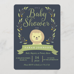 Safari Lejon Baby Shower-inbjudan Inbjudningar