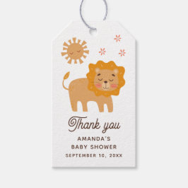 Safari Lejon Baby Shower Tack | Söt Djungel Presentetikett