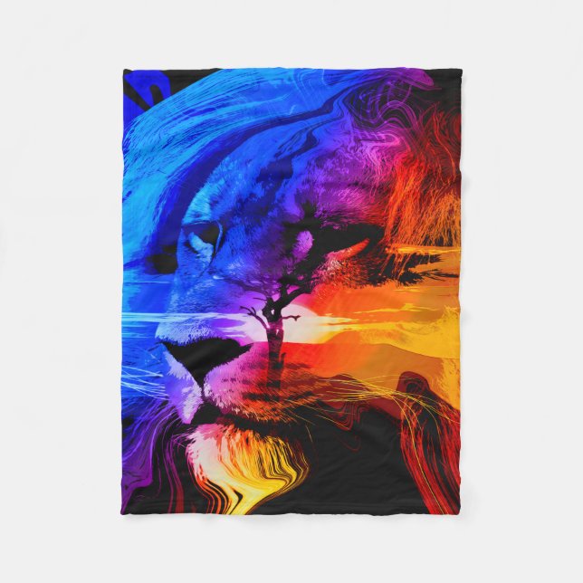 Safari Lejon Dream Fleece Blanket (Framsidan)