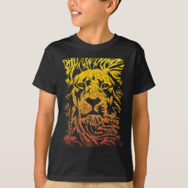 Safari Lejon | Färgfull Lejona Teckning | Lejon T- T Shirt