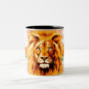 Safari Lejona kaffe Mugg Färgfull Lejona Kopp