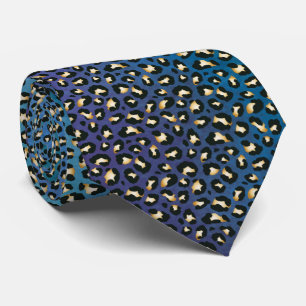 Safari Leopard Skriv ut blåa roetter Slips