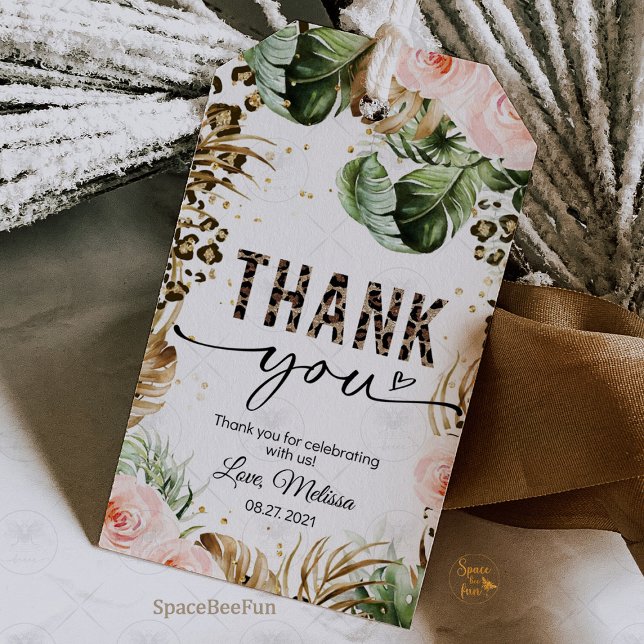 Safari Leopard tryck presentkort present Bilagor Presentetikett (safari leopard favor tags, jungle theme favor tags, leopard print birthday tags, animal print favor )