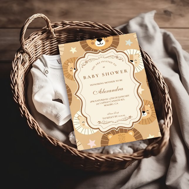 Safari Lion Baby Shower Inbjudningar (Skapare uppladdad)