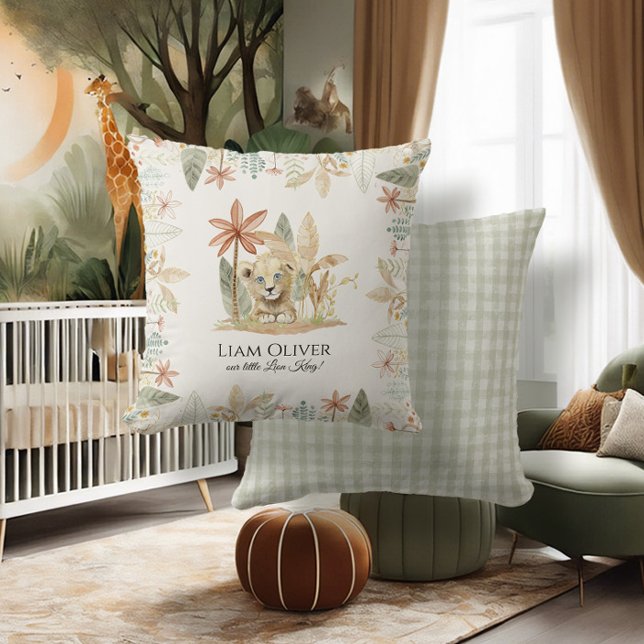 Safari Little Lejonare Kung Jungle Play Nursery Ba Kudde (Skapare uppladdad)