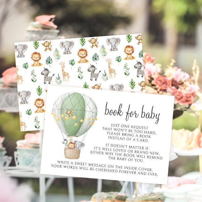 Safari Luftballong Bok for Baby Shower OSA Kort (Skapare uppladdad)