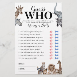 Safari Mamma eller Baby Shower Game