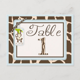 Safari Monkey Animal Print Baby Shower Bord Card Vykort