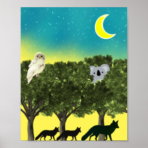 Safari Night Poster