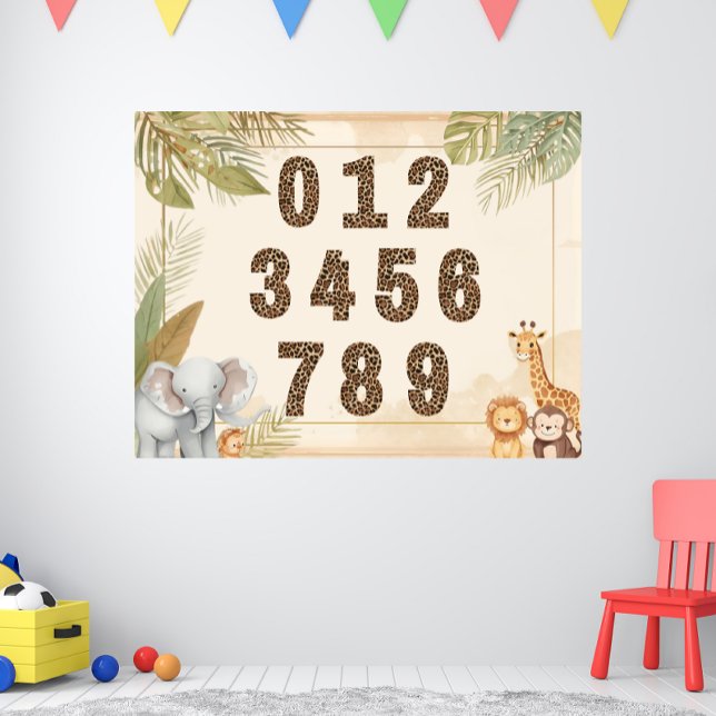 Safari Numbers Nursery Boho Jungle Djur Affisch (Skapare uppladdad)
