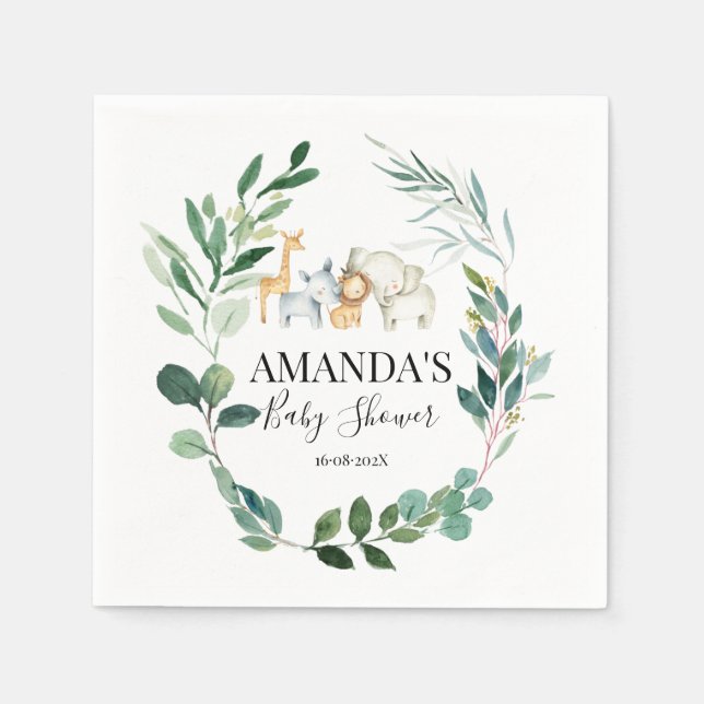 Safari och foliage skrubbskädda Napkins Pappersservett (Framsidan)