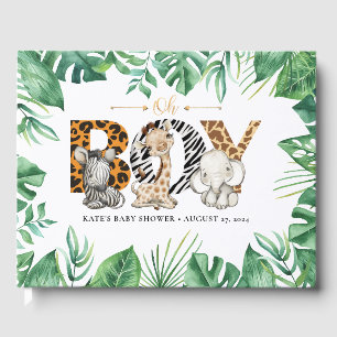 Safari Oh Boy! Baby Shower Guest Bok