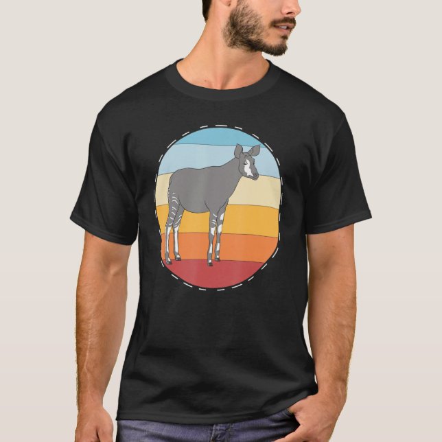 Safari Okapi Zoo Animal Retro Afrika Okapi T Shirt (Framsida)