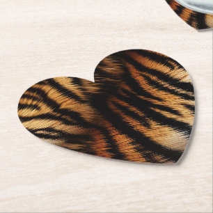 Safari Orange Black Tiger Underlägg Papper
