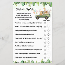 Safari över- eller under babyvykort flygblad