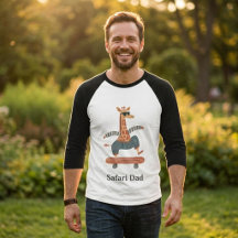 Safari Pappa Giraffe Raglan Tröja | Fars dag