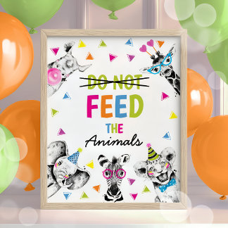 Safari Party Animals Matar inte djurtecknet Poster