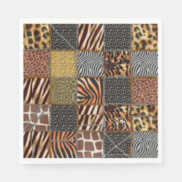 Safari patchwork Papper Napkins Pappersservett